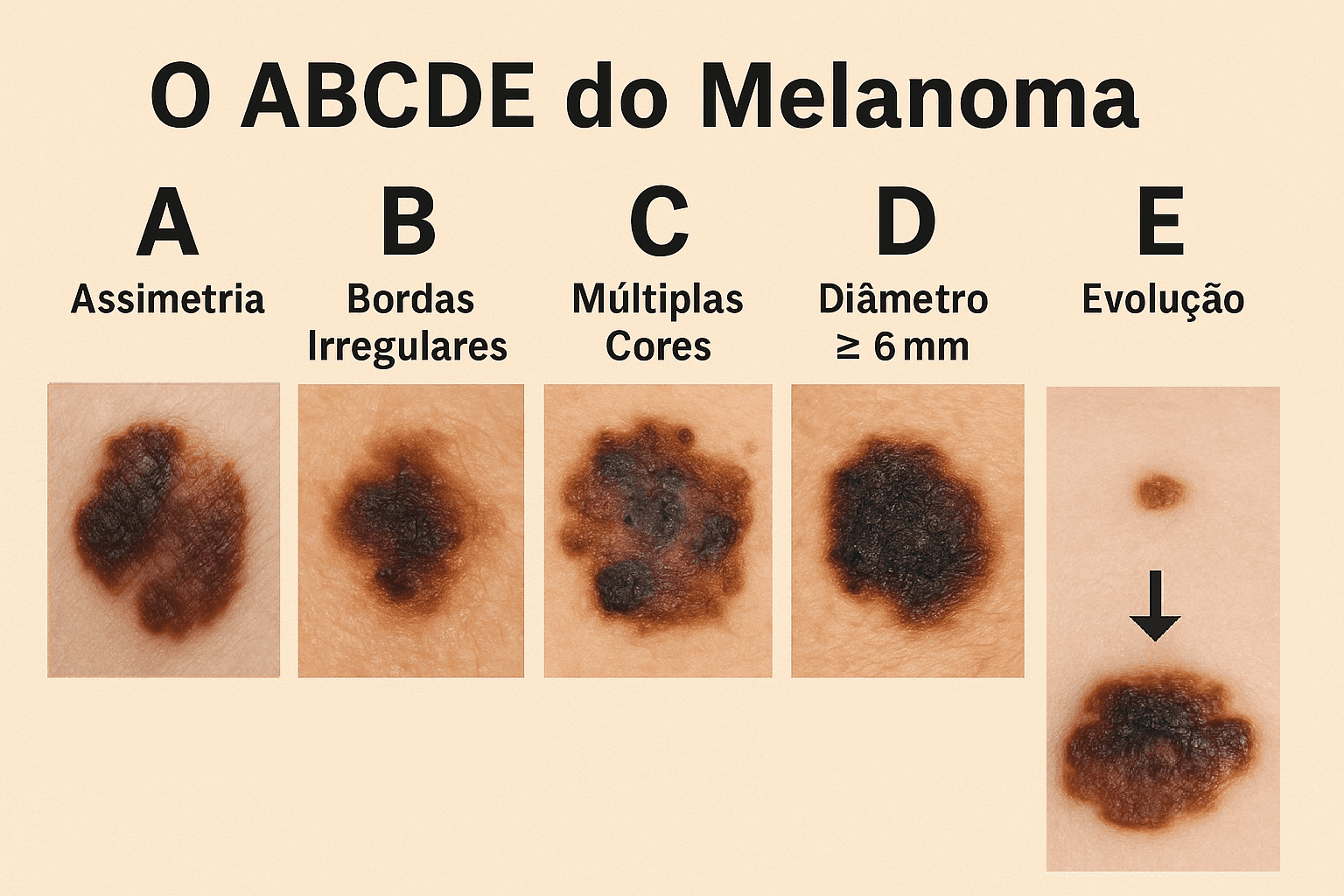 Diagrama da Regra ABCDE do Melanoma