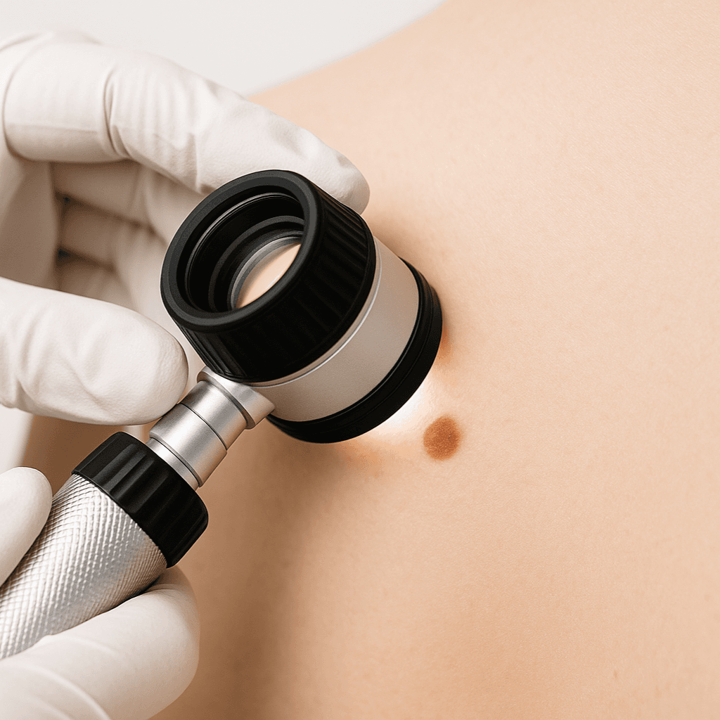 Dermatoscópio para exame de pintas e nevos